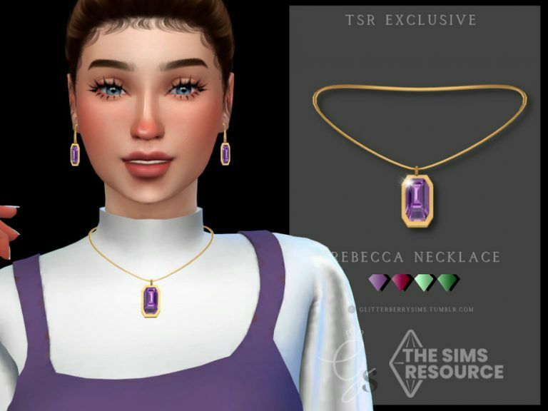Rebecca Necklace By Glitterberryfly 1 Rebecca Necklace By Glitterberryfly Sims 4 CC