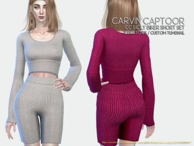 Sicily Biker Short SET By Carvin Captoor Sims 4 CC