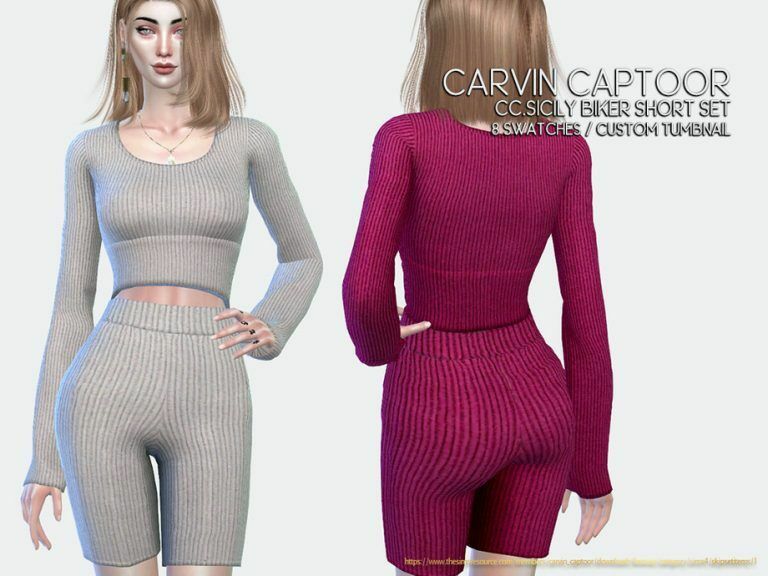 Sicily Biker Short SET By Carvin Captoor 1 Sicily Biker Short SET By Carvin Captoor Sims 4 CC