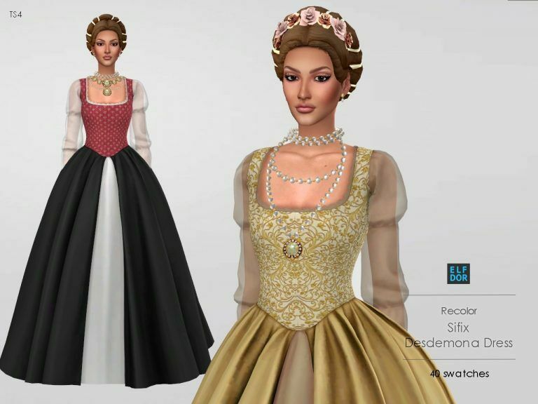 Sifix Desdemona Dress At Elfdor Sims 1 Sifix Desdemona Dress At Elfdor Sims Sims 4 CC