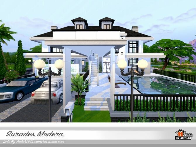sims 4 cc surades modern house nocc by autaki 2
