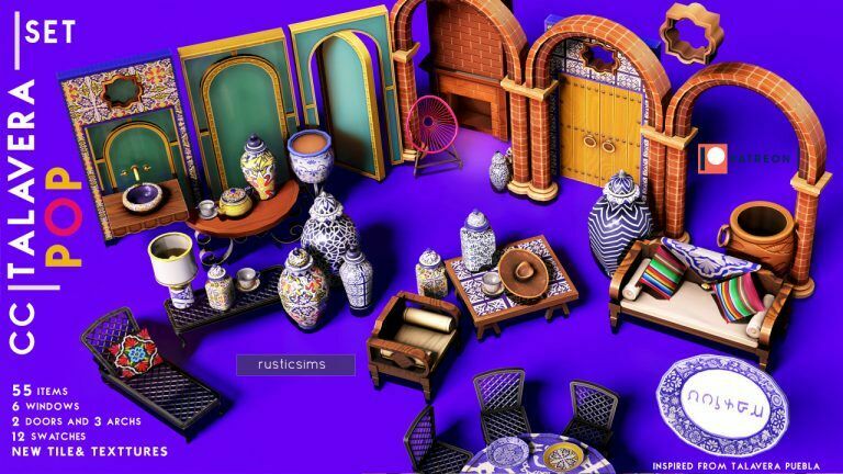 Talavera POP SET At Rustic Sims 1 Talavera POP SET At Rustic Sims Sims 4 CC