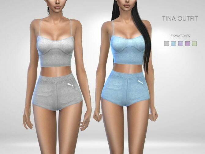 Tina Sporty Outfit By Puresim 1 Tina Sporty Outfit By Puresim Sims 4 CC