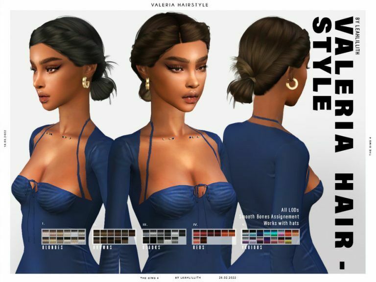 Valeria Hairstyle By Leah Lillith 1 Valeria Hairstyle By Leah Lillith Sims 4 CC