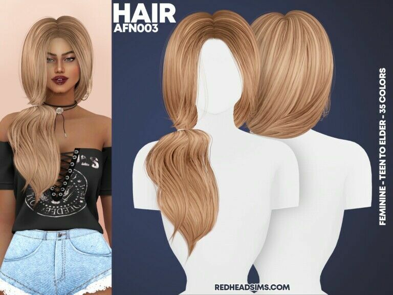 AF Hair N003 At Redheadsims 1 AF Hair N003 At Redheadsims Sims 4 CC