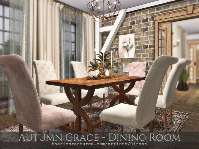 Autumn Grace Dining Room By Rirann 1 Autumn Grace Dining Room By Rirann Sims 4 CC