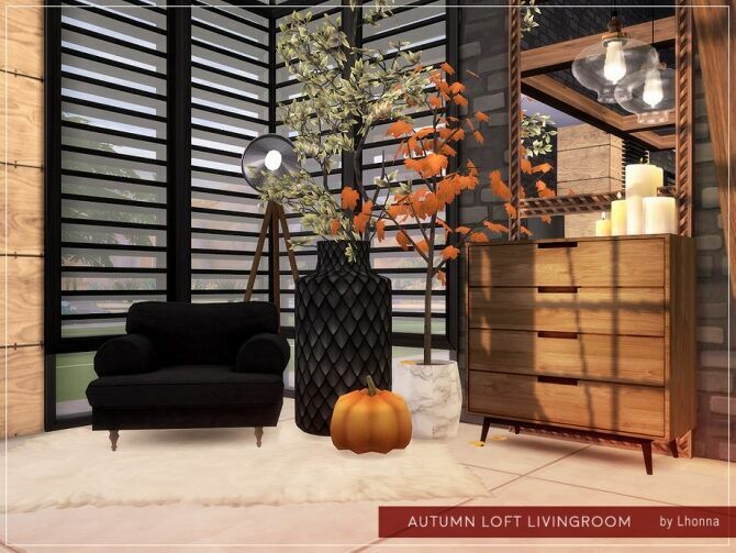Autumn Loft Livingroom By Lhonna 3 sims 4 cc autumn loft livingroom by lhonna 3