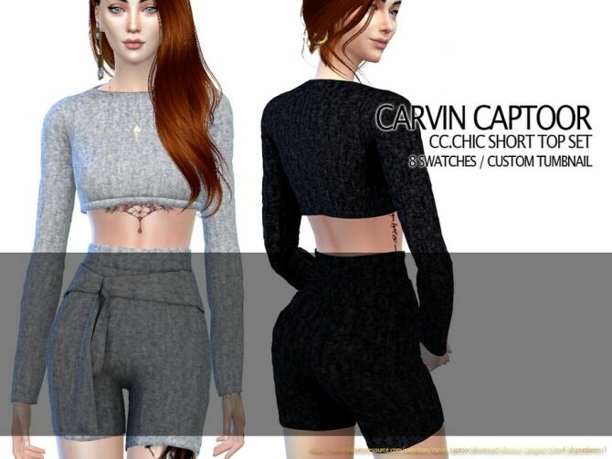Chic Short TOP SET By Carvin Captoor 1 Chic Short TOP SET By Carvin Captoor Sims 4 CC