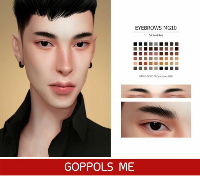 Gold M-Eyebrows G10 At Goppols ME 1 Gold M-Eyebrows G10 At Goppols ME Sims 4 CC