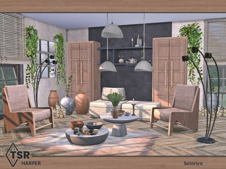 Harper Living Room 1 Harper Living Room Sims 4 CC