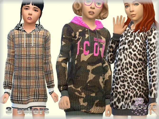 Hoddy Knited Dress By Bukovka 1 Hoddy Knited Dress By Bukovka Sims 4 CC
