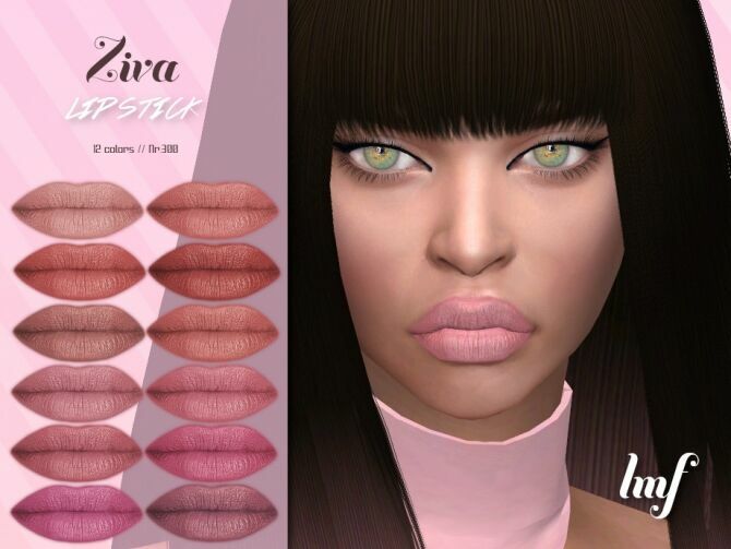 IMF Ziva Lipstick N.300 By Izziemcfire 1 IMF Ziva Lipstick N.300 By Izziemcfire Sims 4 CC