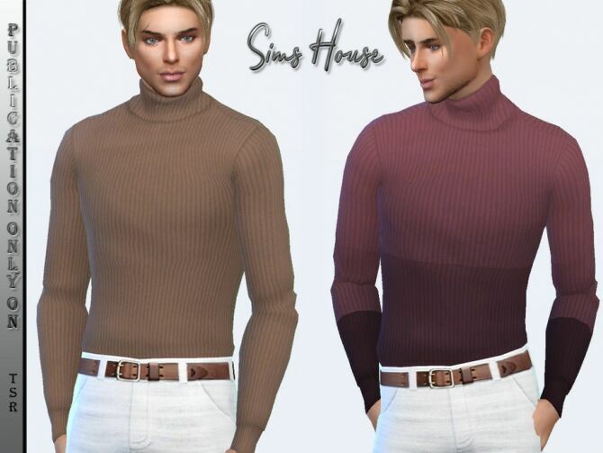 Men’s Turtleneck Tucked Into Pants By Sims House 1 Men’s Turtleneck Tucked Into Pants By Sims House Sims 4 CC
