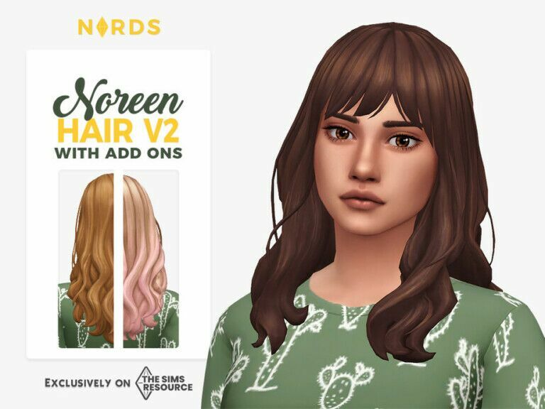 Noreen Hair V2 By Nords 1 Noreen Hair V2 By Nords Sims 4 CC