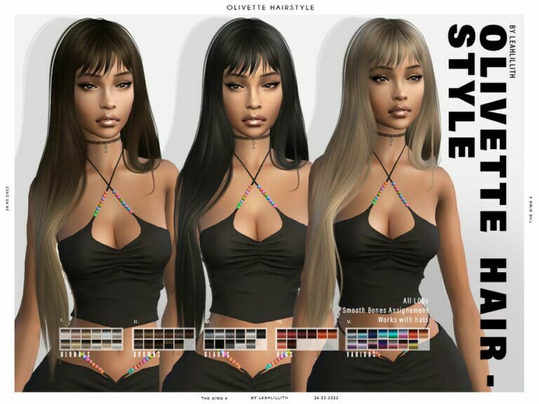 Olivette Hair By Leah Lillith 1 Olivette Hair By Leah Lillith Sims 4 CC
