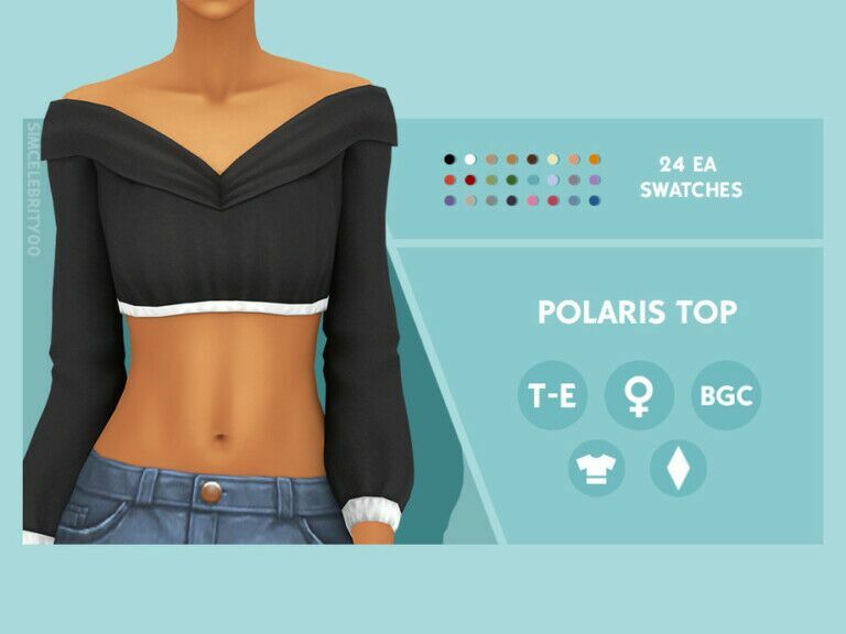 Polaris TOP By Simcelebrity00 1 Polaris TOP By Simcelebrity00 Sims 4 CC