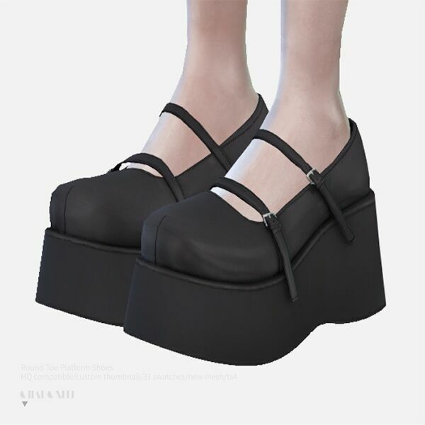 Round TOE Platform Shoes At Charonlee 1 Round TOE Platform Shoes At Charonlee Sims 4 CC
