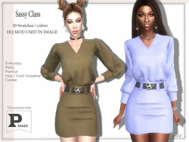 Sassy Class Dress By Pizazz 1 Sassy Class Dress By Pizazz Sims 4 CC
