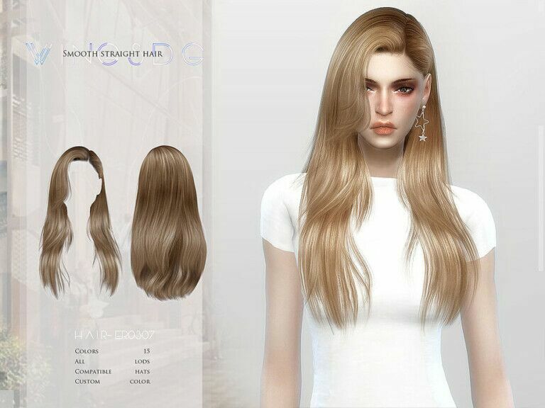 Smooth Straight Hair By Wingssims 1 Smooth Straight Hair By Wingssims Sims 4 CC