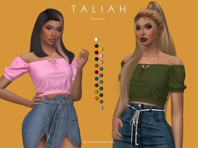 Taliah Blouse By Plumbobs N Fries 1 Taliah Blouse By Plumbobs N Fries Sims 4 CC