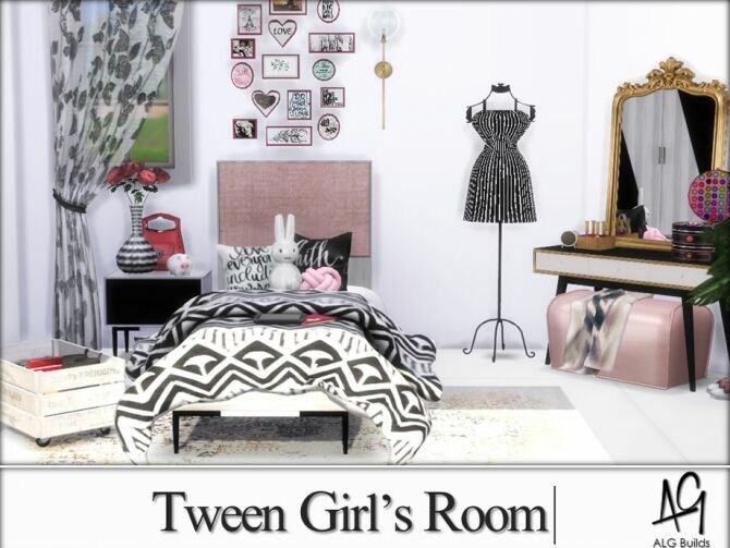 Tween Girl’s Room By Algbuilds Sims 4 CC