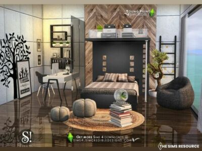 Young Print Bedroom By Simcredible! Sims 4 CC