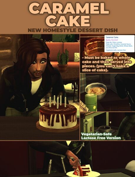 Caramel Cake – NEW Custom Recipe By Robinklocksley 1 Caramel Cake – NEW Custom Recipe By Robinklocksley Sims 4 CC