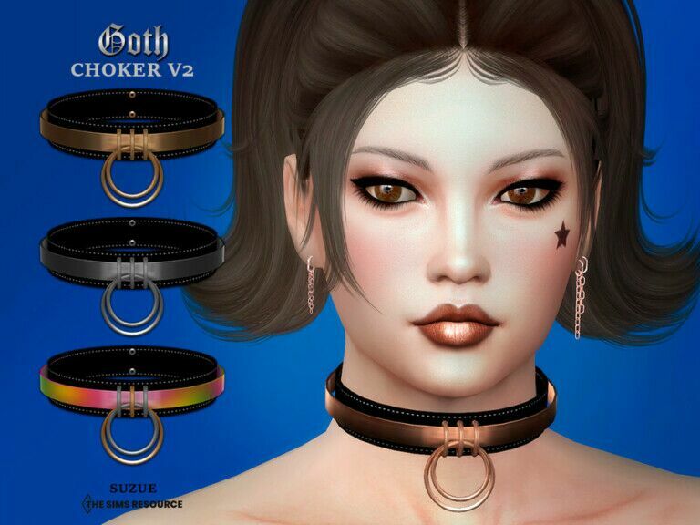 Goth V2 Choker By Suzue 1 Goth V2 Choker By Suzue Sims 4 CC