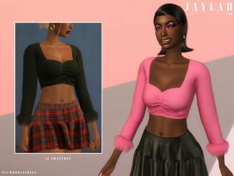 Jaylah TOP By Plumbobs N Fries 1 Jaylah TOP By Plumbobs N Fries Sims 4 CC