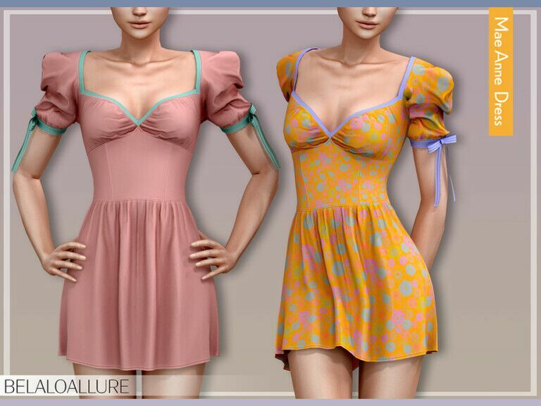 MAE Anne Dress By Belal1997 1 MAE Anne Dress By Belal1997 Sims 4 CC
