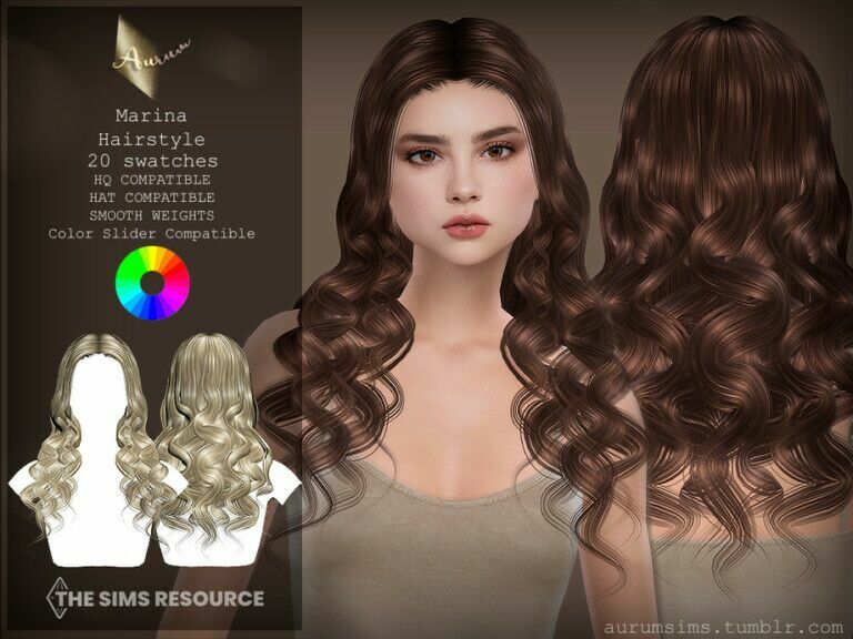 Marina Curly Hair By Aurummusik 1 Marina Curly Hair By Aurummusik Sims 4 CC