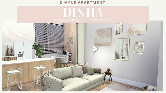 Simple Apartment At Dinha Gamer 1 Simple Apartment At Dinha Gamer Sims 4 CC