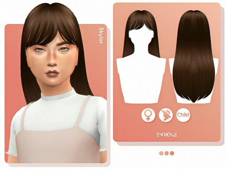 Skylar Hairstyle (Child Version) By Enriques4 1 Skylar Hairstyle (Child Version) By Enriques4 Sims 4 CC