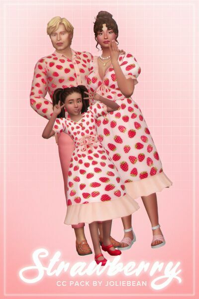 Strawberry SET At Joliebean 1 Strawberry SET At Joliebean Sims 4 CC