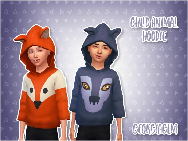 Child Animal Hoodie By Georgiaglm 1 Child Animal Hoodie By Georgiaglm Sims 4 CC