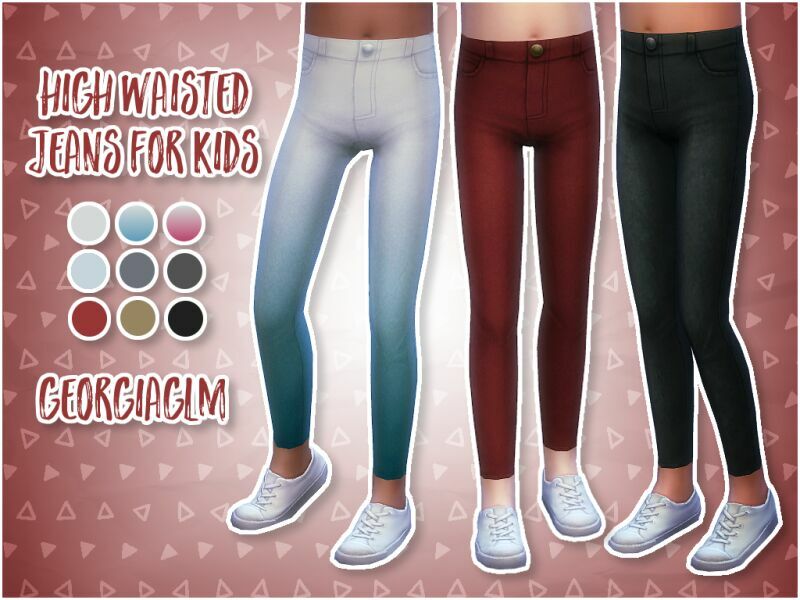 High Waisted Jeans For Kids By Georgiaglm 1 High Waisted Jeans For Kids By Georgiaglm Sims 4 CC