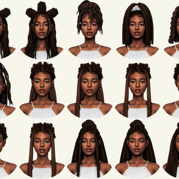 Locs Collection By Sheabuttyr 2 sims 4 cc locs collection by sheabuttyr 2
