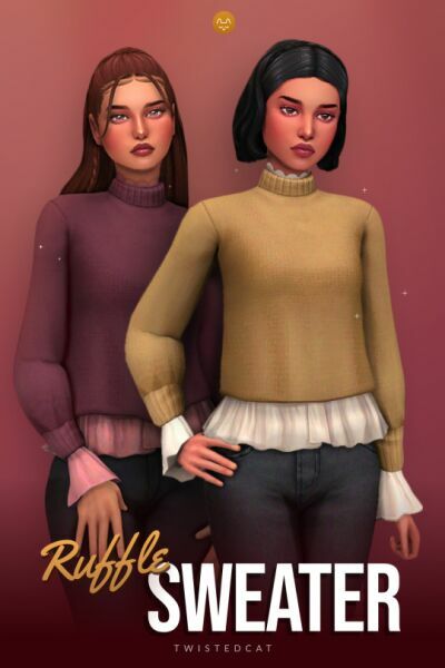 Ruffle Sweater By Twisted-Cat 1 Ruffle Sweater By Twisted-Cat Sims 4 CC