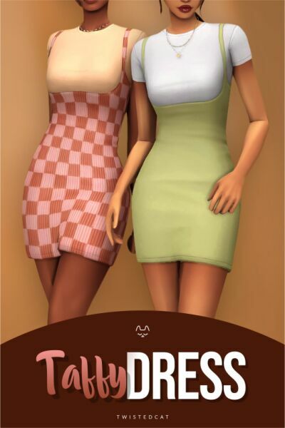 Taffy Dress By Twisted-Cat 1 Taffy Dress By Twisted-Cat Sims 4 CC