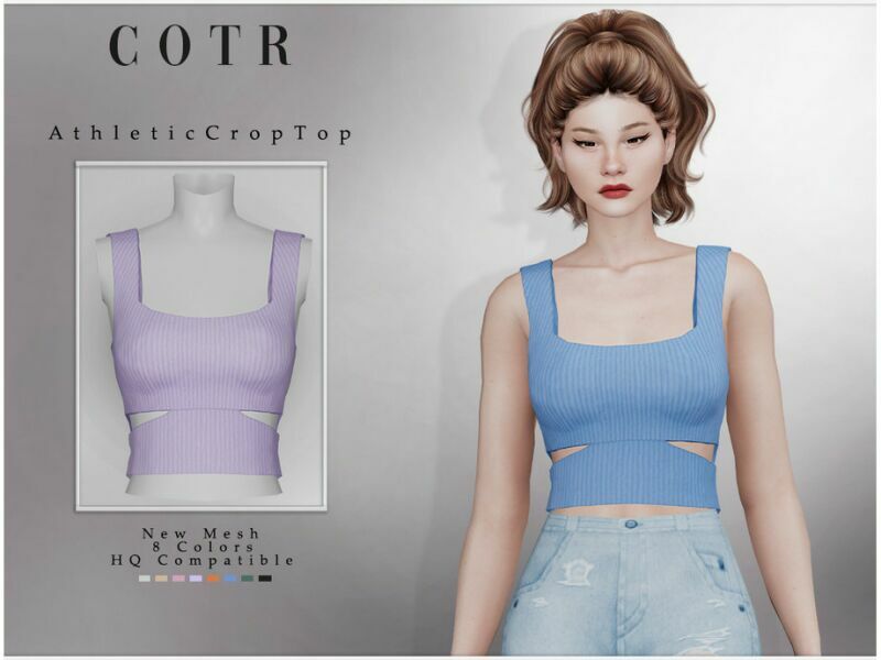 Athletic Crop TOP T-481 By Chordoftherings 1 Athletic Crop TOP T-481 By Chordoftherings Sims 4 CC