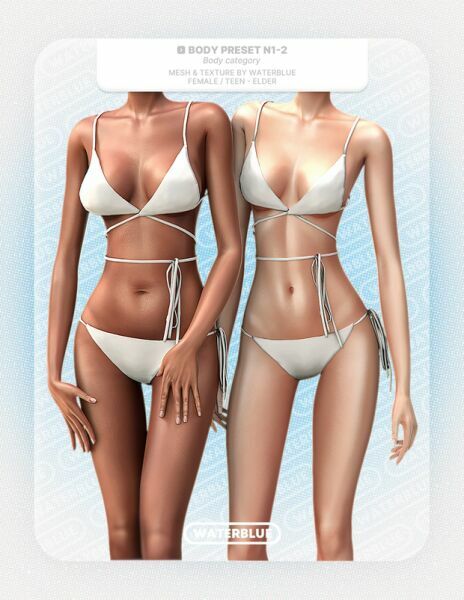 Body Preset N1-2 By Waterblue 1 Body Preset N1-2 By Waterblue Sims 4 CC