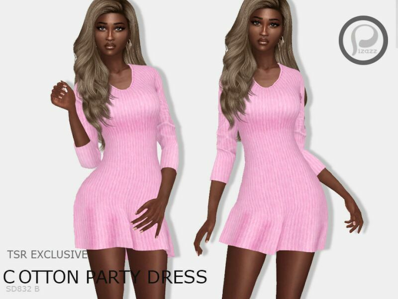 Cotton Party Dress By Pizazz 1 Cotton Party Dress By Pizazz Sims 4 CC