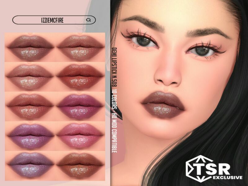 Demi Lipstick N.508 By Izziemcfire 1 Demi Lipstick N.508 By Izziemcfire Sims 4 CC