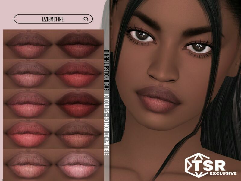 Dinah Lipstick N.509 By Izziemcfire 1 Dinah Lipstick N.509 By Izziemcfire Sims 4 CC
