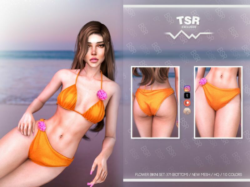Flower Bikini SET-371 (Bottom) BD1024 By Busra-Tr 1 Flower Bikini SET-371 (Bottom) BD1024 By Busra-Tr Sims 4 CC