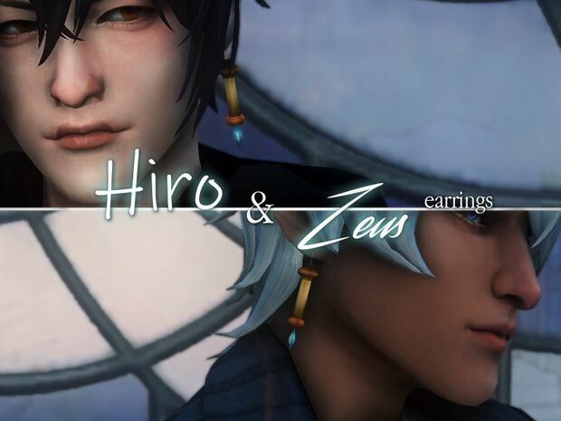 Hiro + Zeus Earrings By DRO 1 Hiro + Zeus Earrings By DRO Sims 4 CC