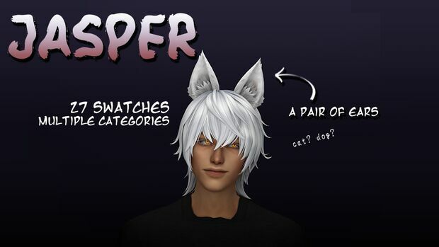 Jasper – ACC Wolf/Cat Ears By DRO 1 Jasper – ACC Wolf/Cat Ears By DRO Sims 4 CC