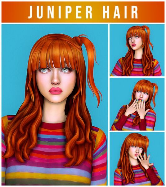 Juniper Hair By Kamiiri 1 Juniper Hair By Kamiiri Sims 4 CC