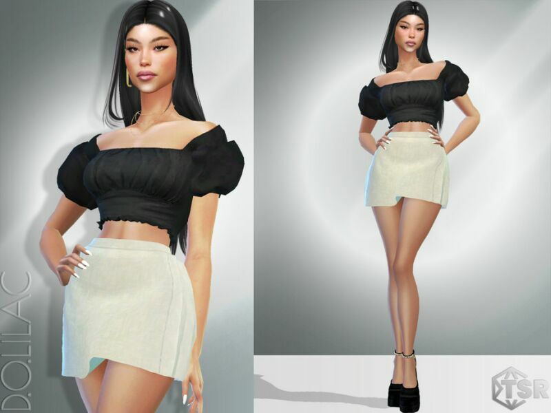 Linen Pleated Mini Skirt DO989 By D.o.lilac 1 Linen Pleated Mini Skirt DO989 By D.o.lilac Sims 4 CC