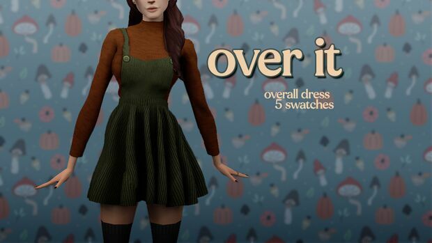 Over IT Overall Dress – Female By DRO 1 Over IT Overall Dress – Female By DRO Sims 4 CC